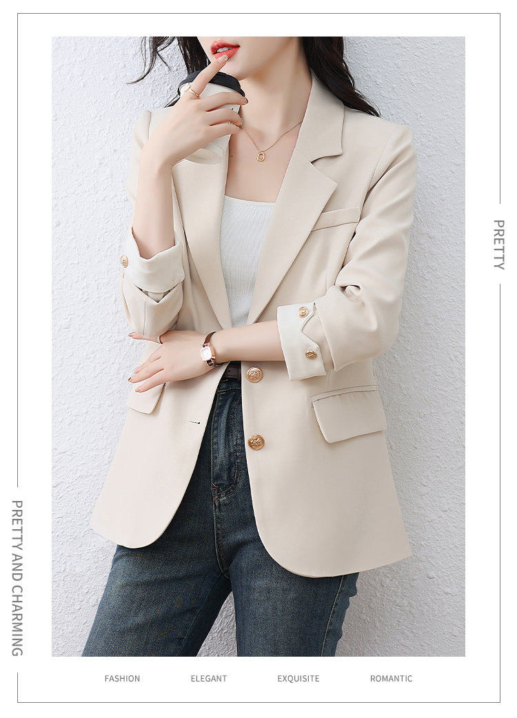 Beige-colored Suit Jacket For Women