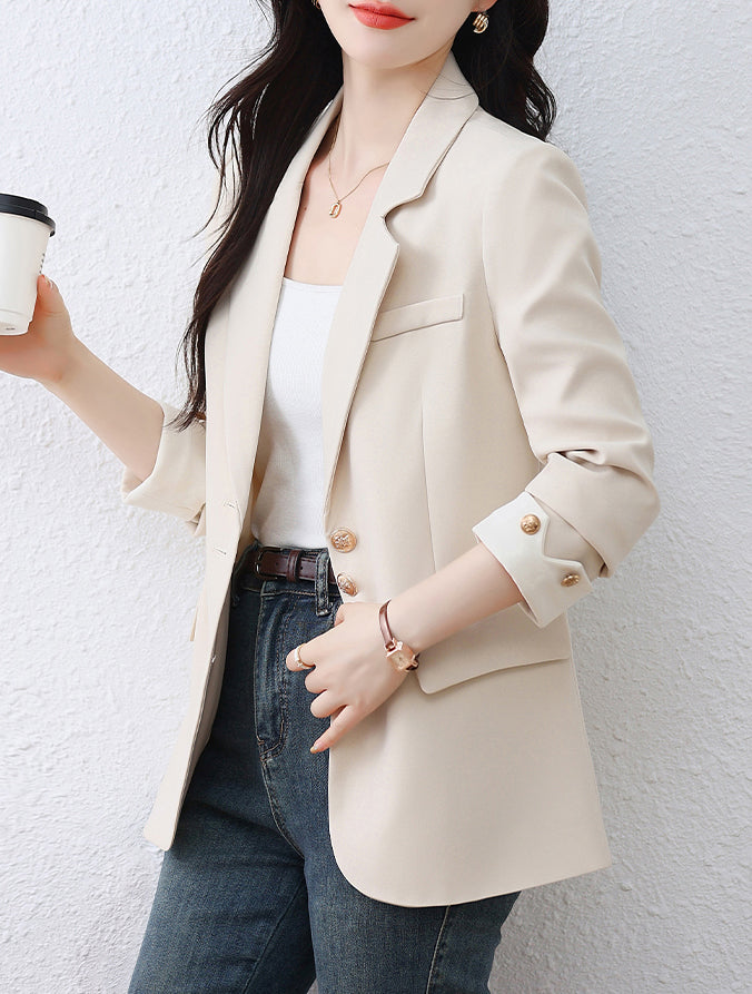 Beige-colored Suit Jacket For Women