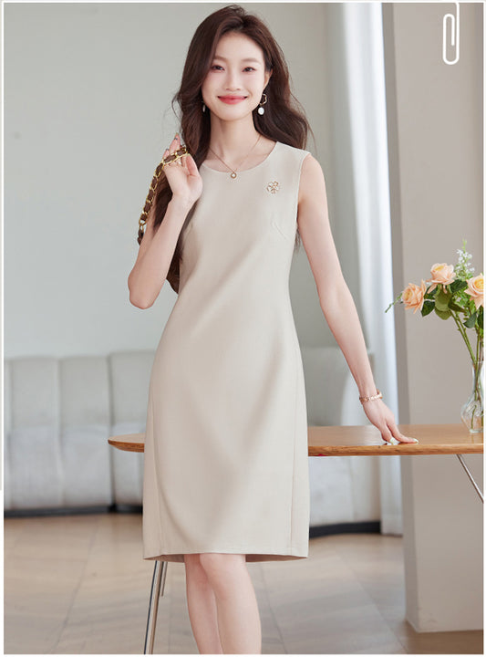 Sleeveless Professional Round Neck Dress