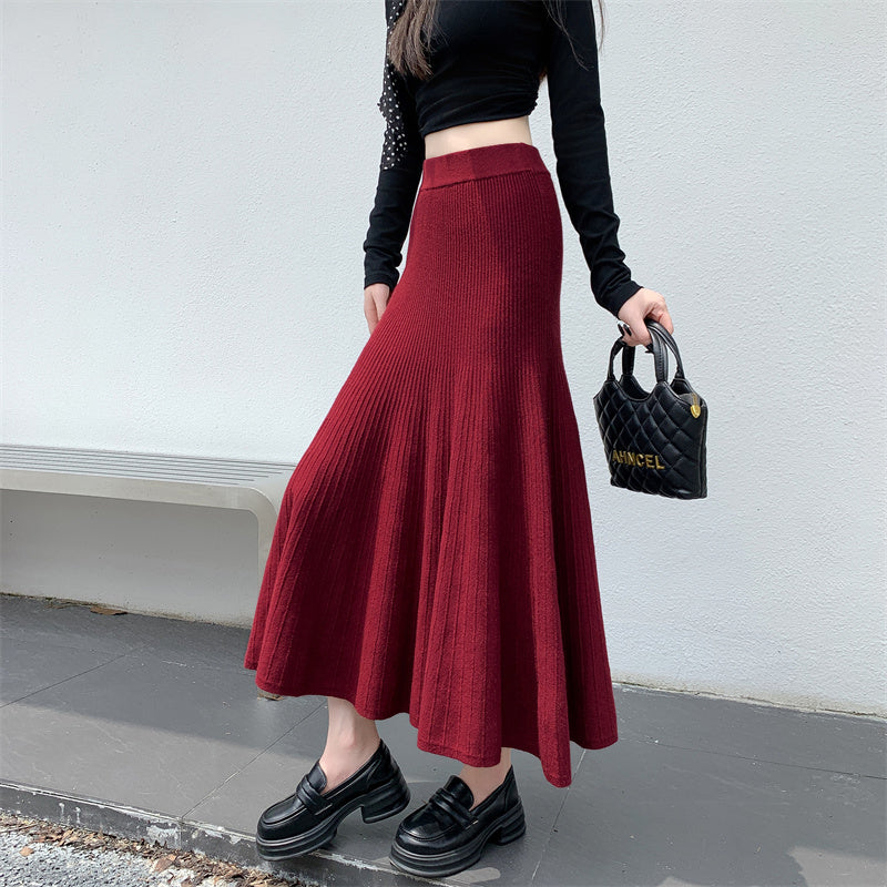 Knitted Ruffle Fishtail Skirt