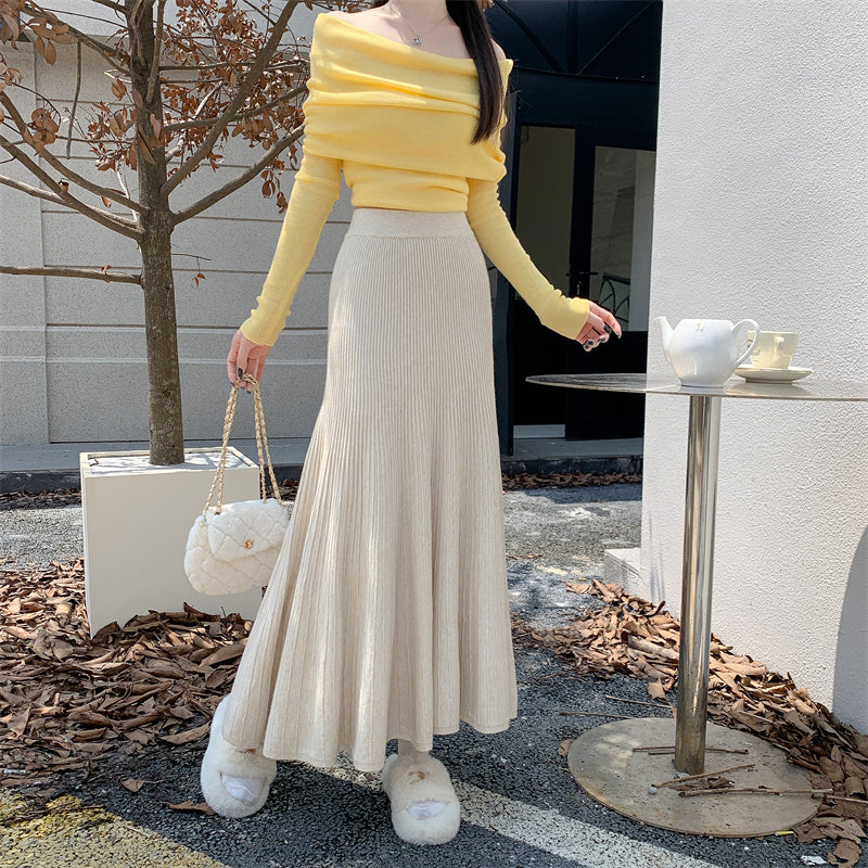 Knitted Ruffle Fishtail Skirt