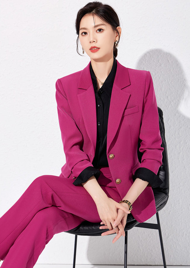 Single Breasted Suit Jacket + Either Trouser or Skirt Two Pieces Set