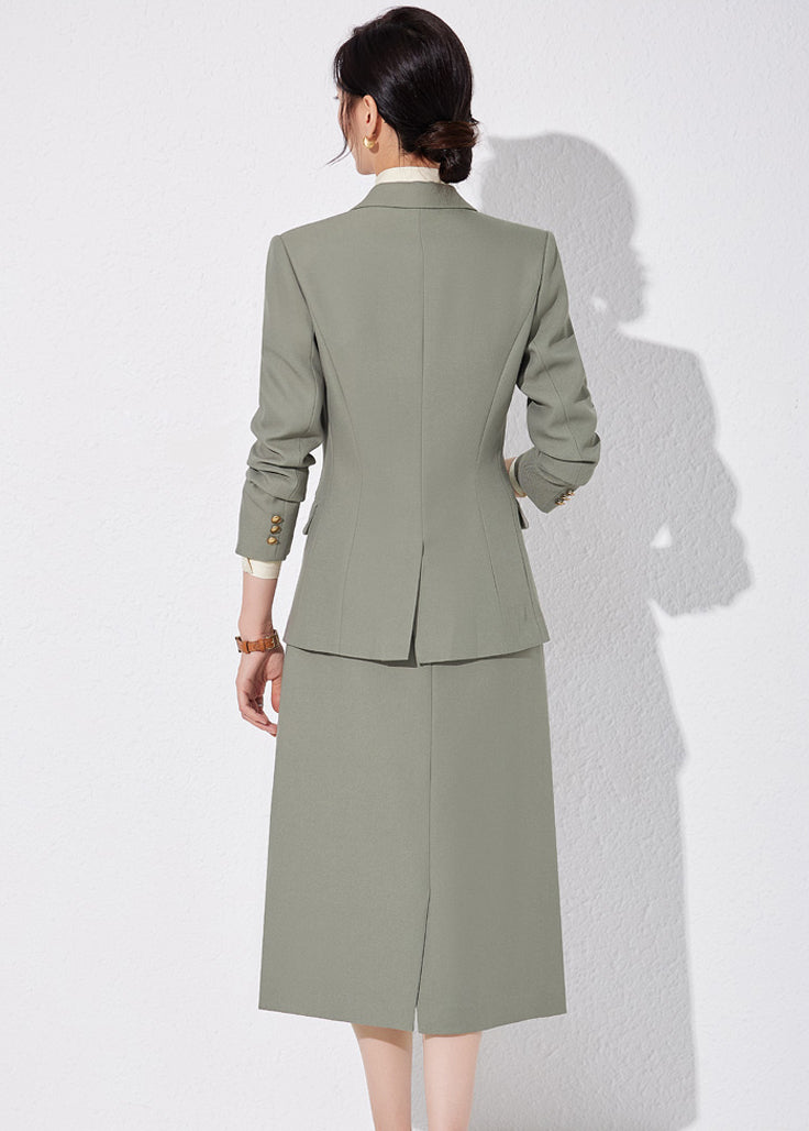 Single Breasted Suit Jacket + Either Trouser or Skirt Two Pieces Set