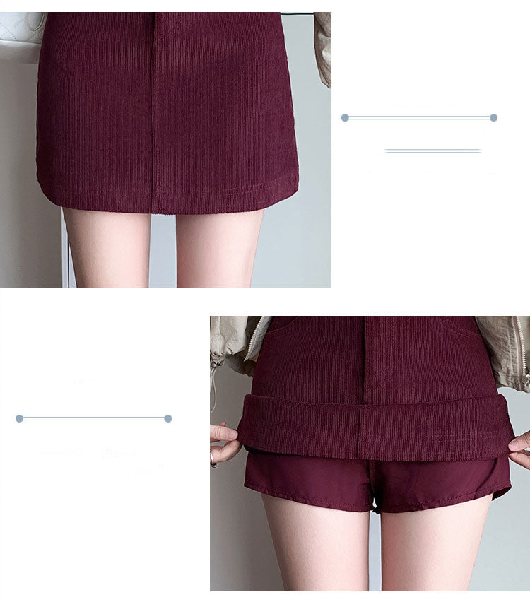 Retro Corduroy Mini Skirt