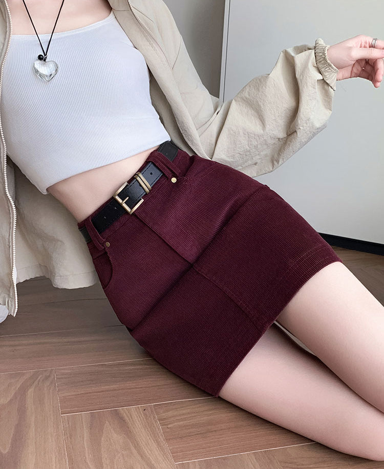 Retro Corduroy Mini Skirt