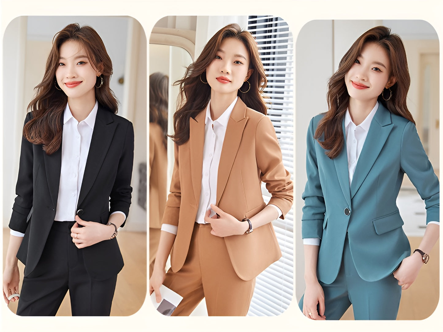 Women's Suit Jacket + Pencil Trousers Two Pieces Set