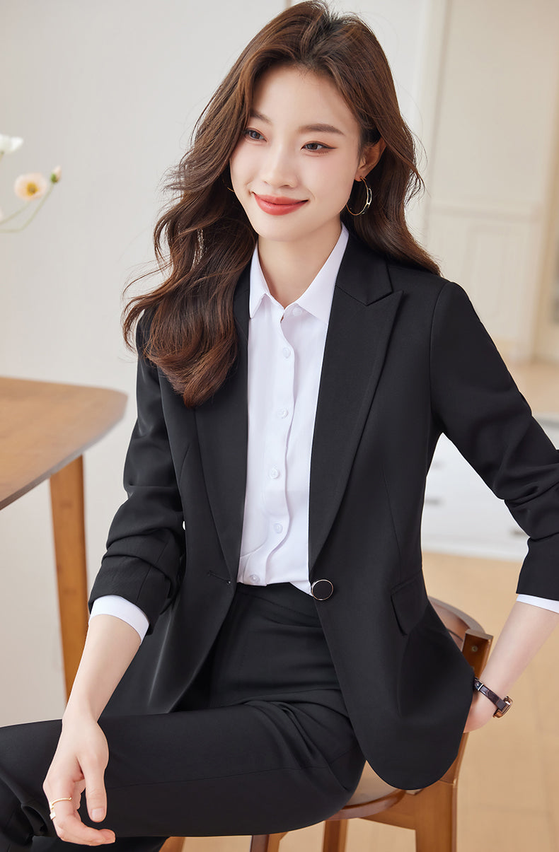 Women's Suit Jacket + Pencil Trousers Two Pieces Set