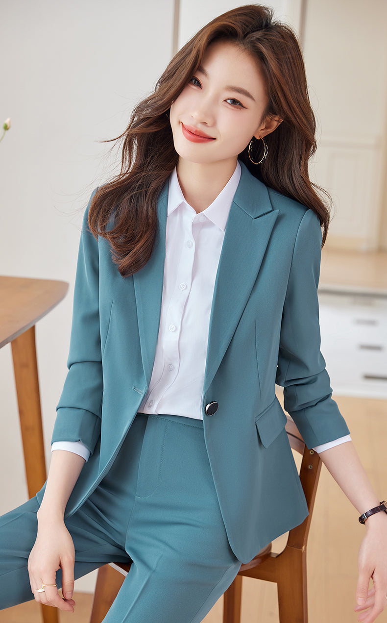 Women's Suit Jacket + Pencil Trousers Two Pieces Set