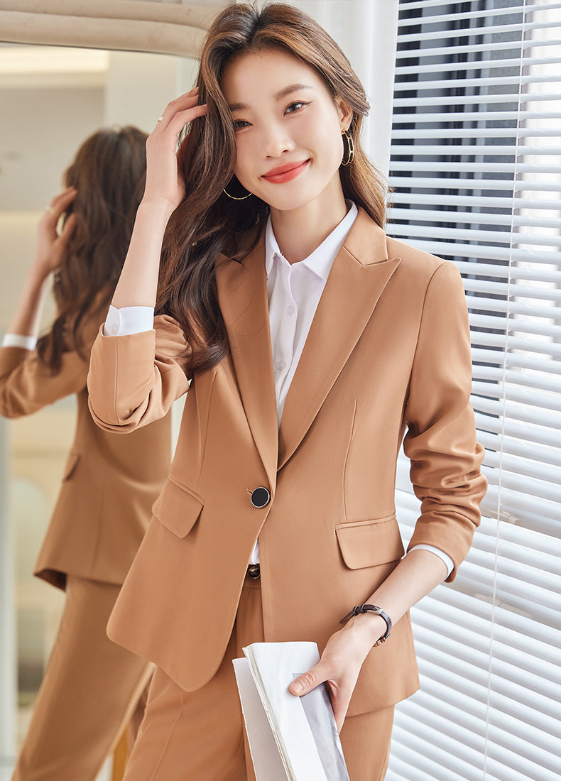 Women's Suit Jacket + Pencil Trousers Two Pieces Set