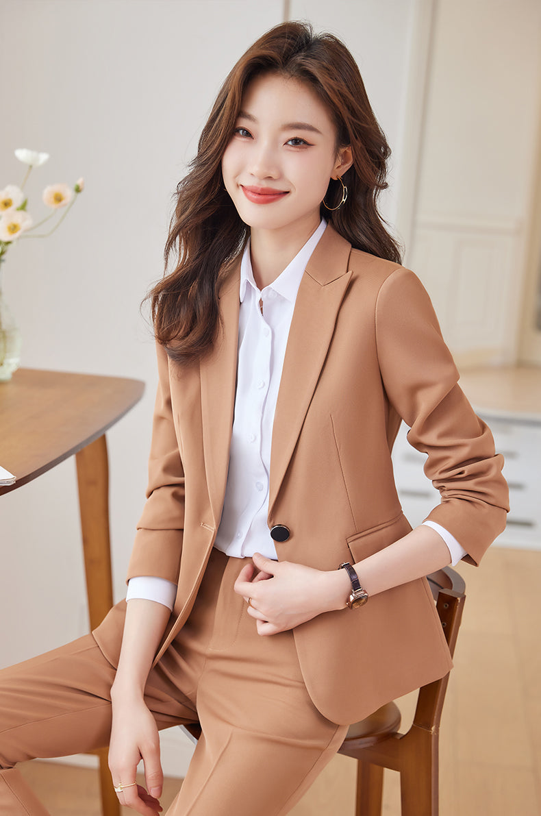 Women's Suit Jacket + Pencil Trousers Two Pieces Set