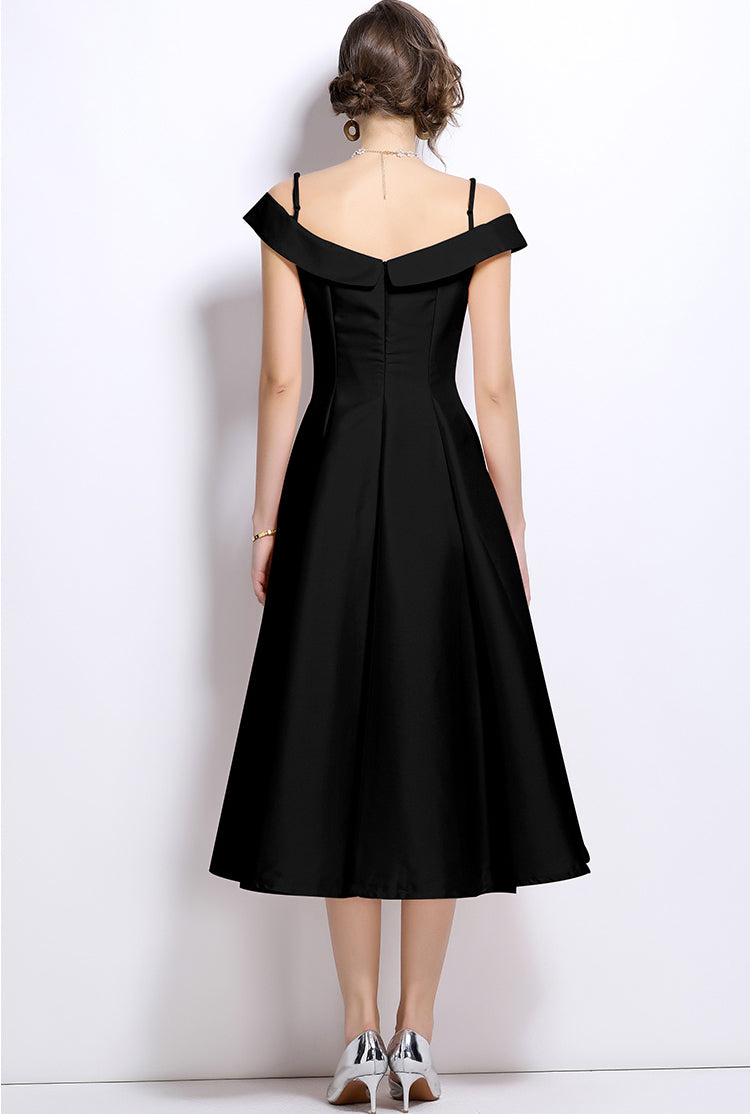 A-line Spaghetti Pleated Eevning Dress