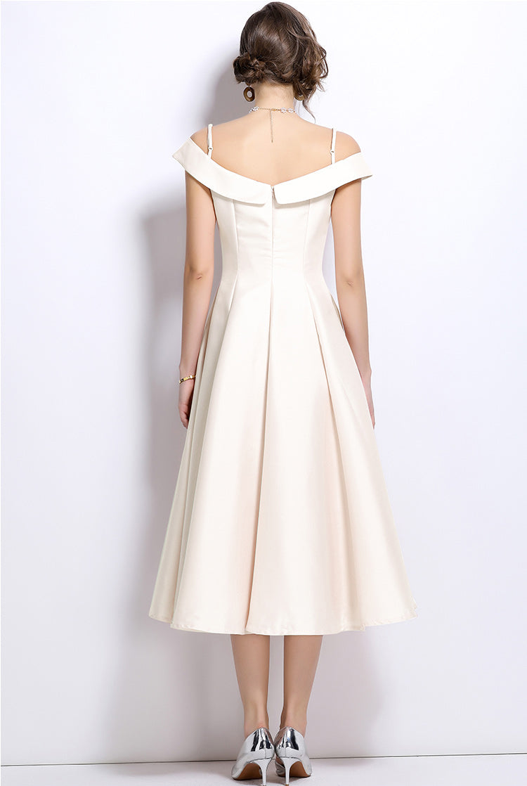 A-line Spaghetti Pleated Eevning Dress