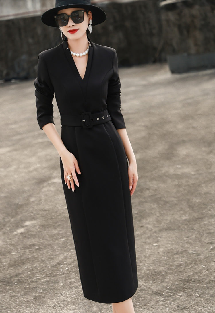 High-end Elegant V-neck Professional Dress