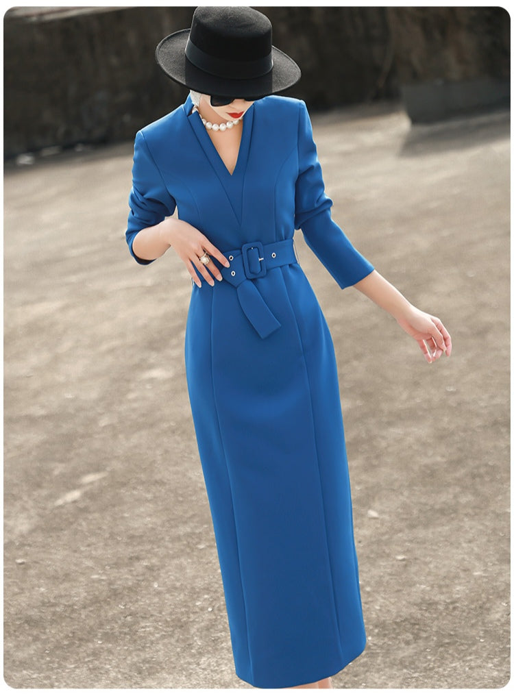 High-end Elegant V-neck Professional Dress