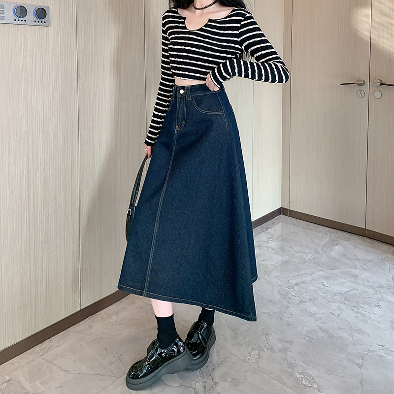 Blue Denim Retro Skirt