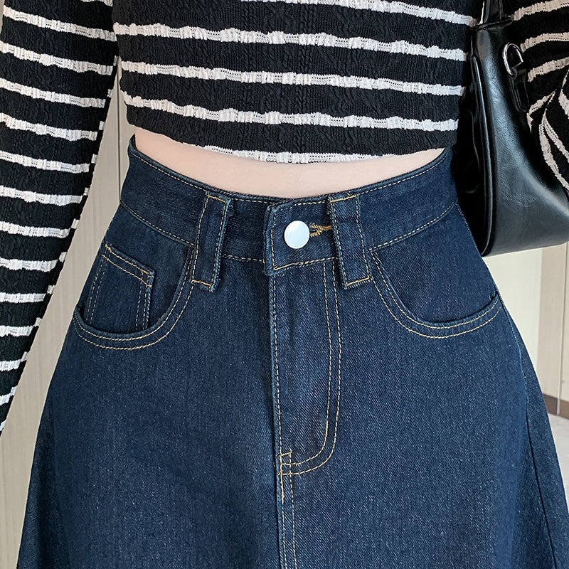 Blue Denim Retro Skirt