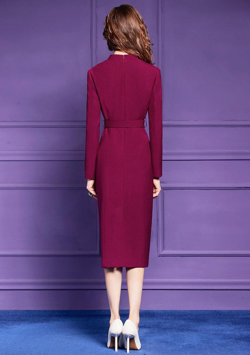 Wine Red Elegant Professional Elegant Dress