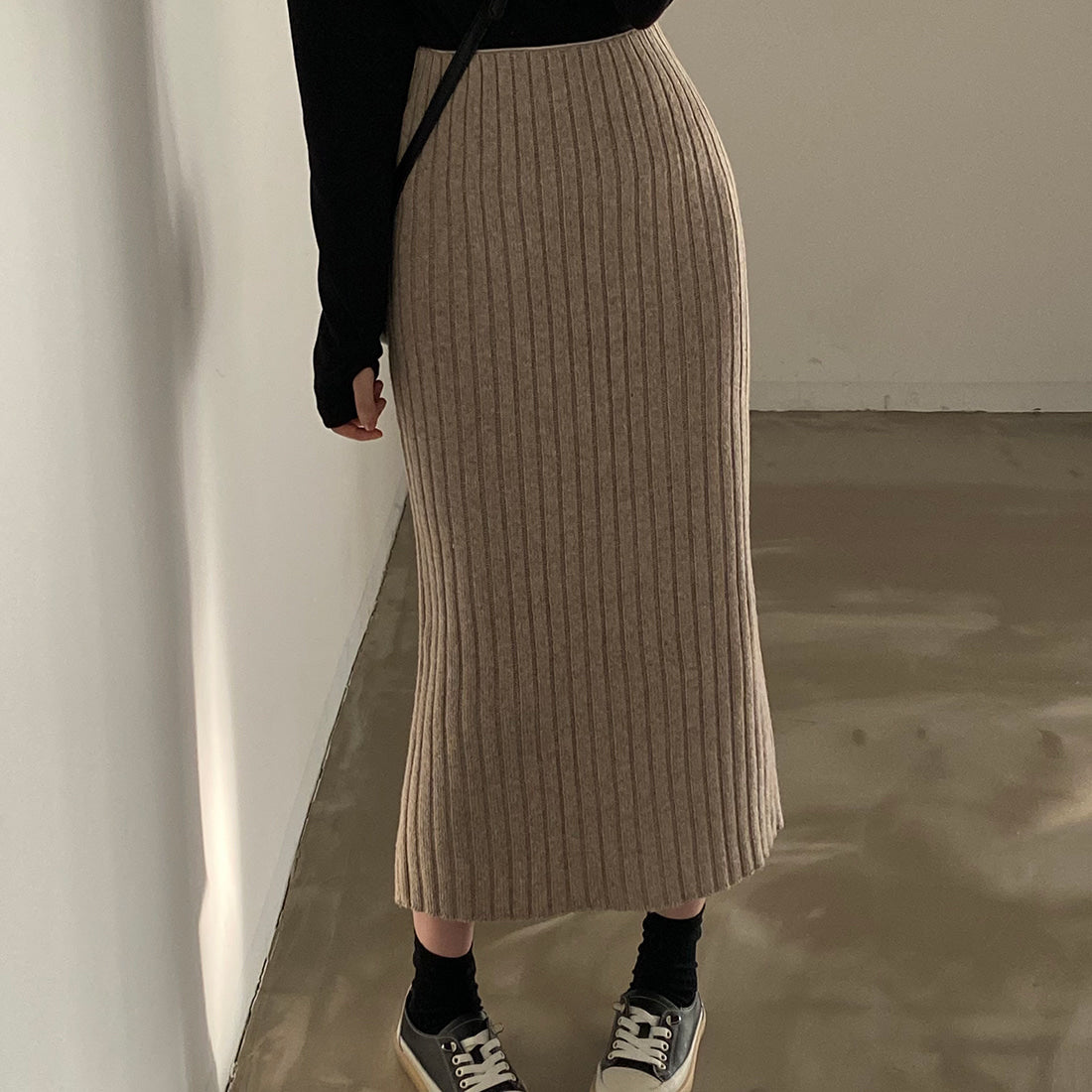 Medium Length Knitted Skirt