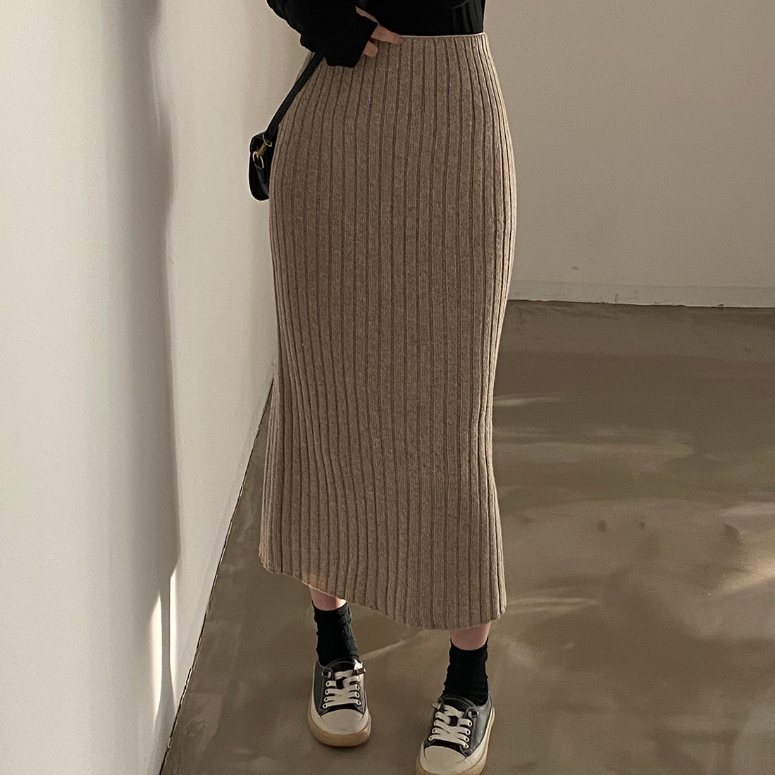 Medium Length Knitted Skirt