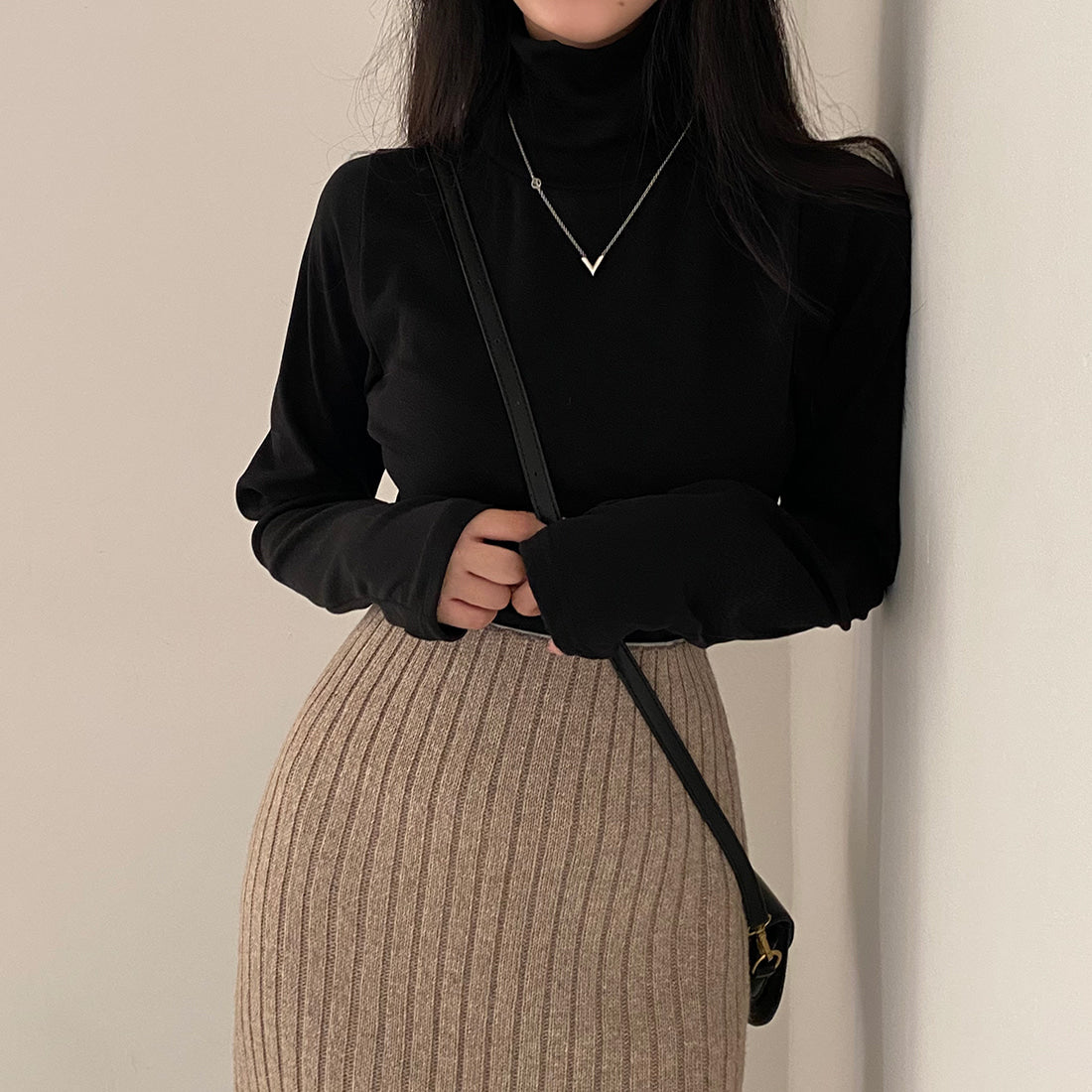 Medium Length Knitted Skirt