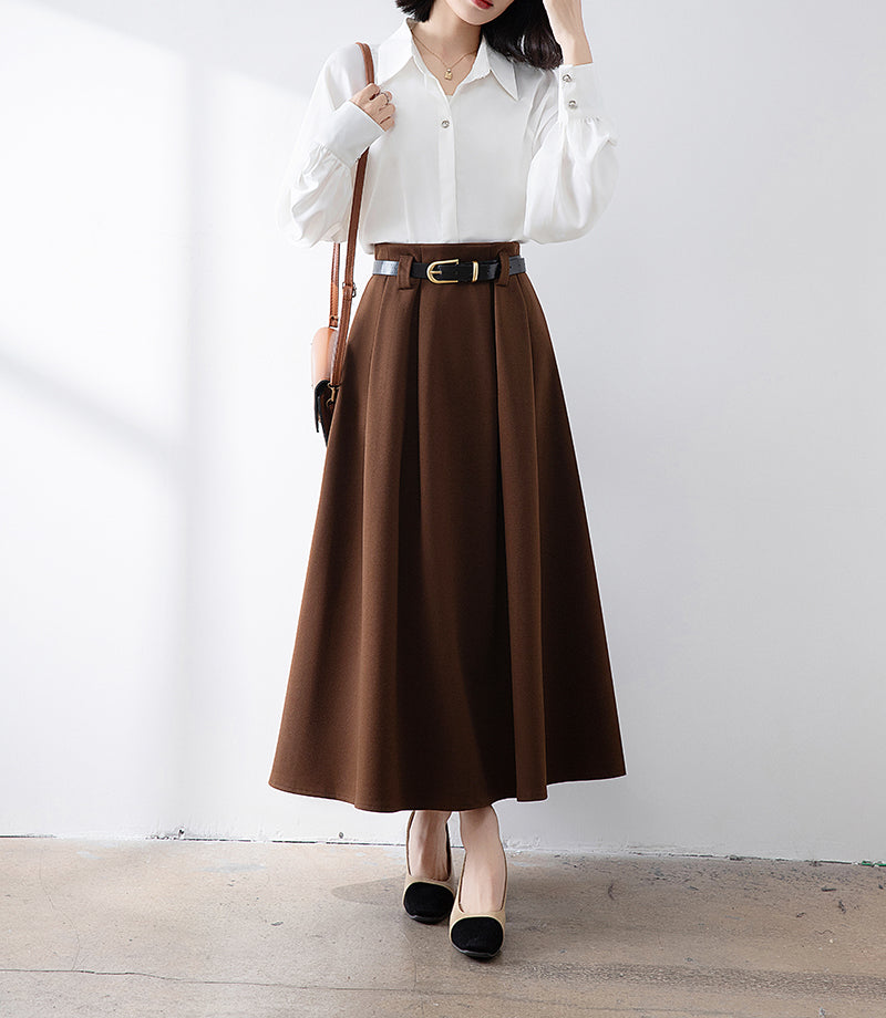 High Waist Pleated Women's Skirt