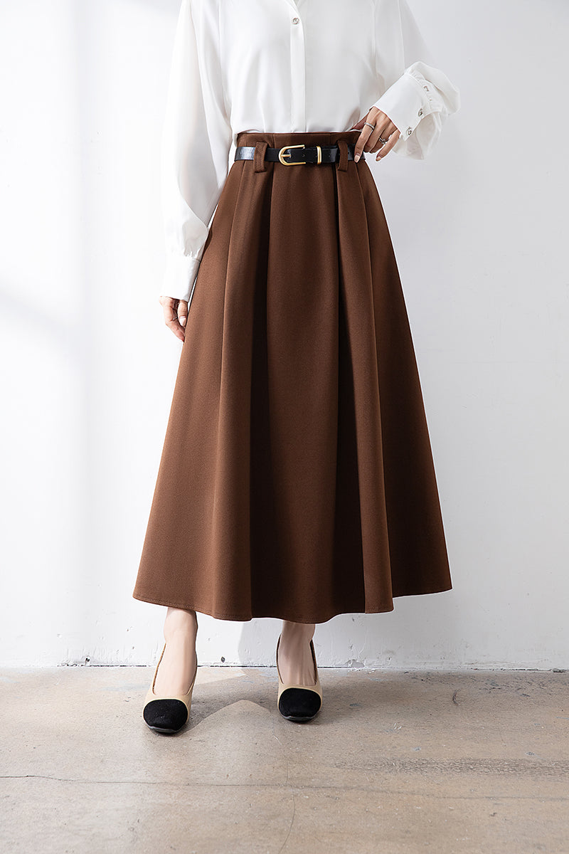 High Waist Pleated Women's Skirt