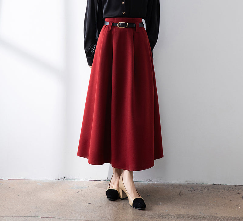 High Waist Pleated Women's Skirt