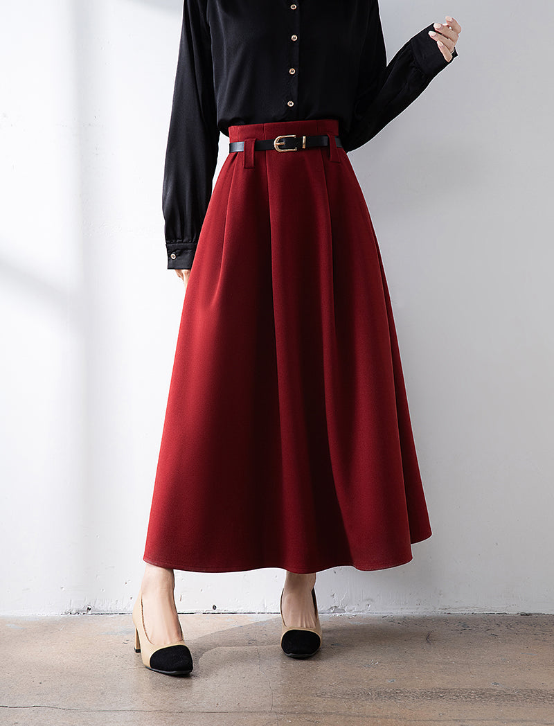 High Waist Pleated Women's Skirt