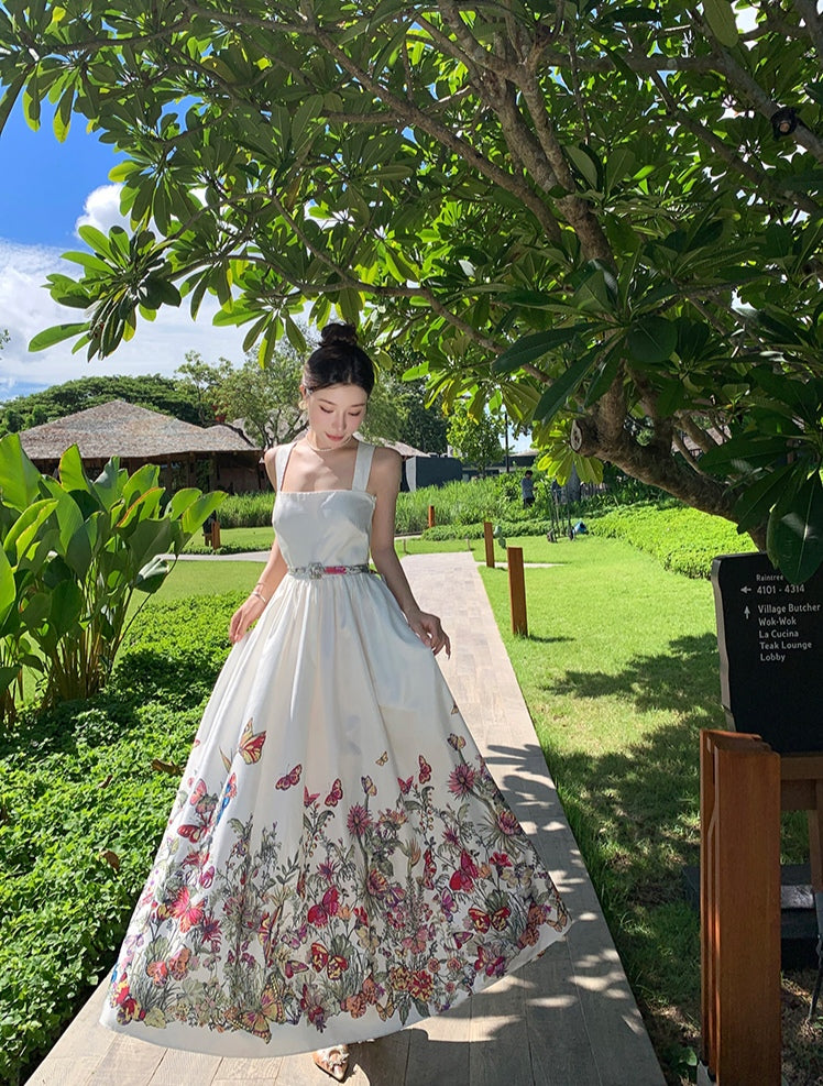 Floral Tank Off White Dress