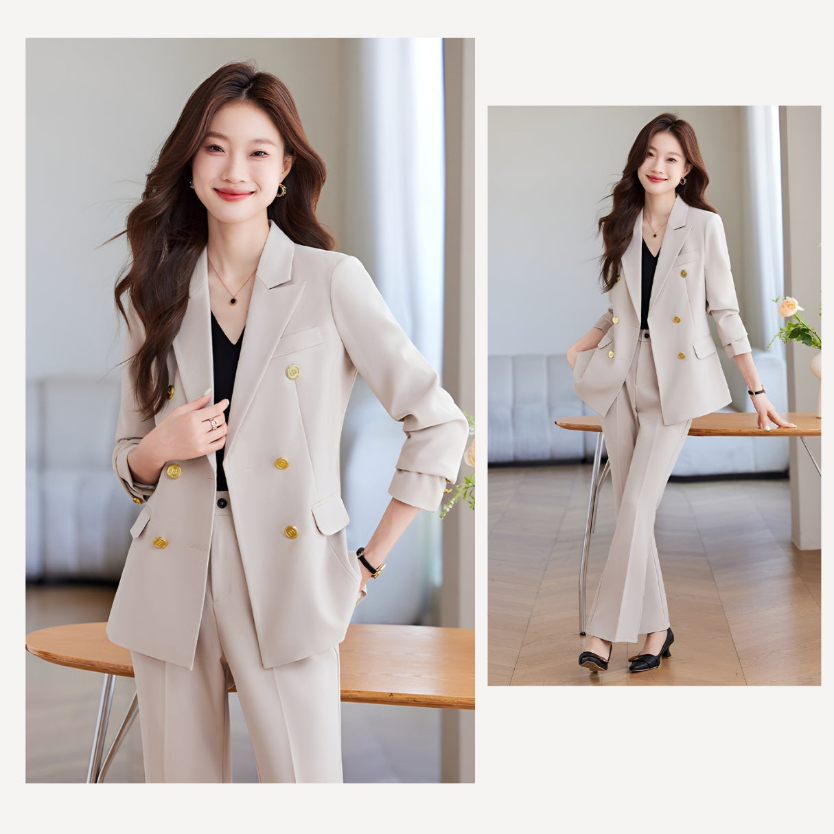 Autumn Collection Suit Jacket + Trousers Two Pieces Set