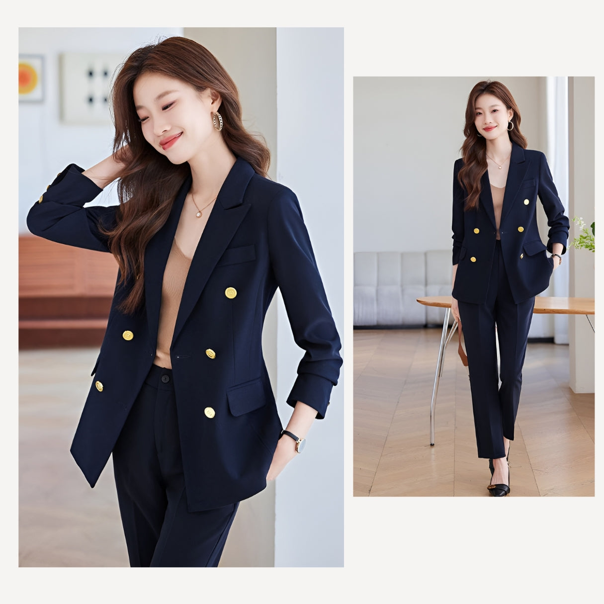 Autumn Collection Suit Jacket + Trousers Two Pieces Set