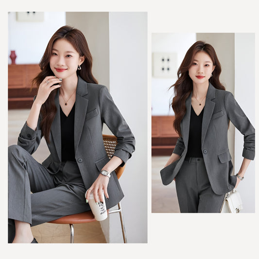 Autumn New Style High-end Suit Jacket + Trousers Two Pieces Set