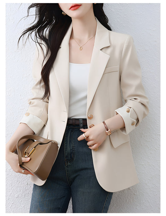 Beige-colored Suit Jacket For Women