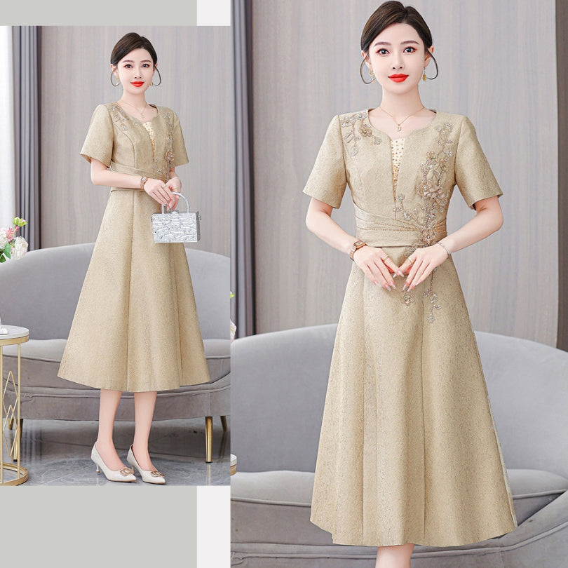 Champagne Color Temperament Evening Dress