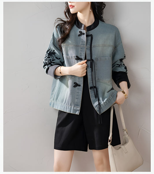 Chinese Style Denim Jacket For Women