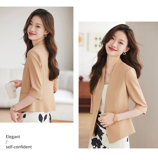 Collarless Suit Jacket for Women