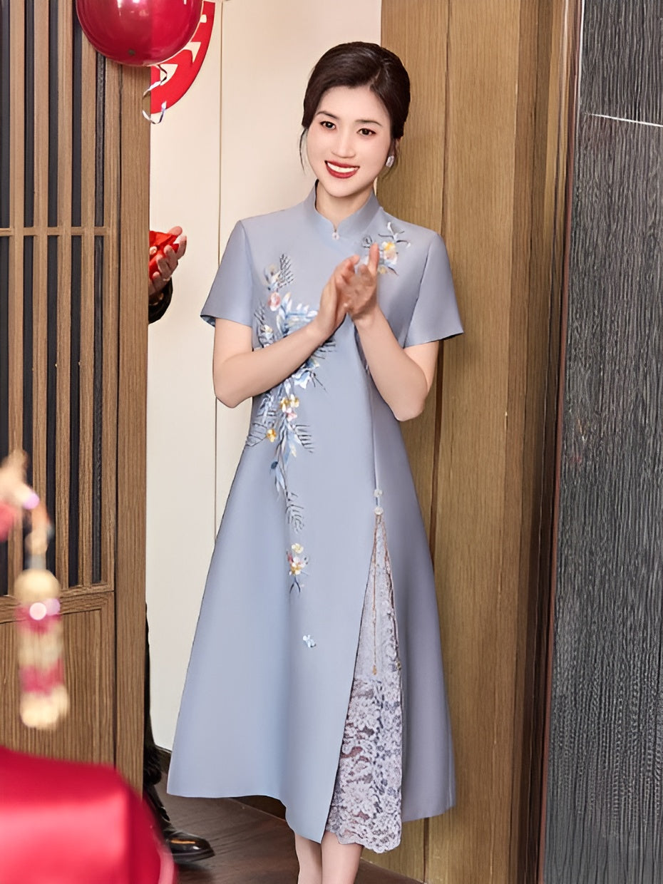 Elegant A-line Cheongsam Banquet Dress