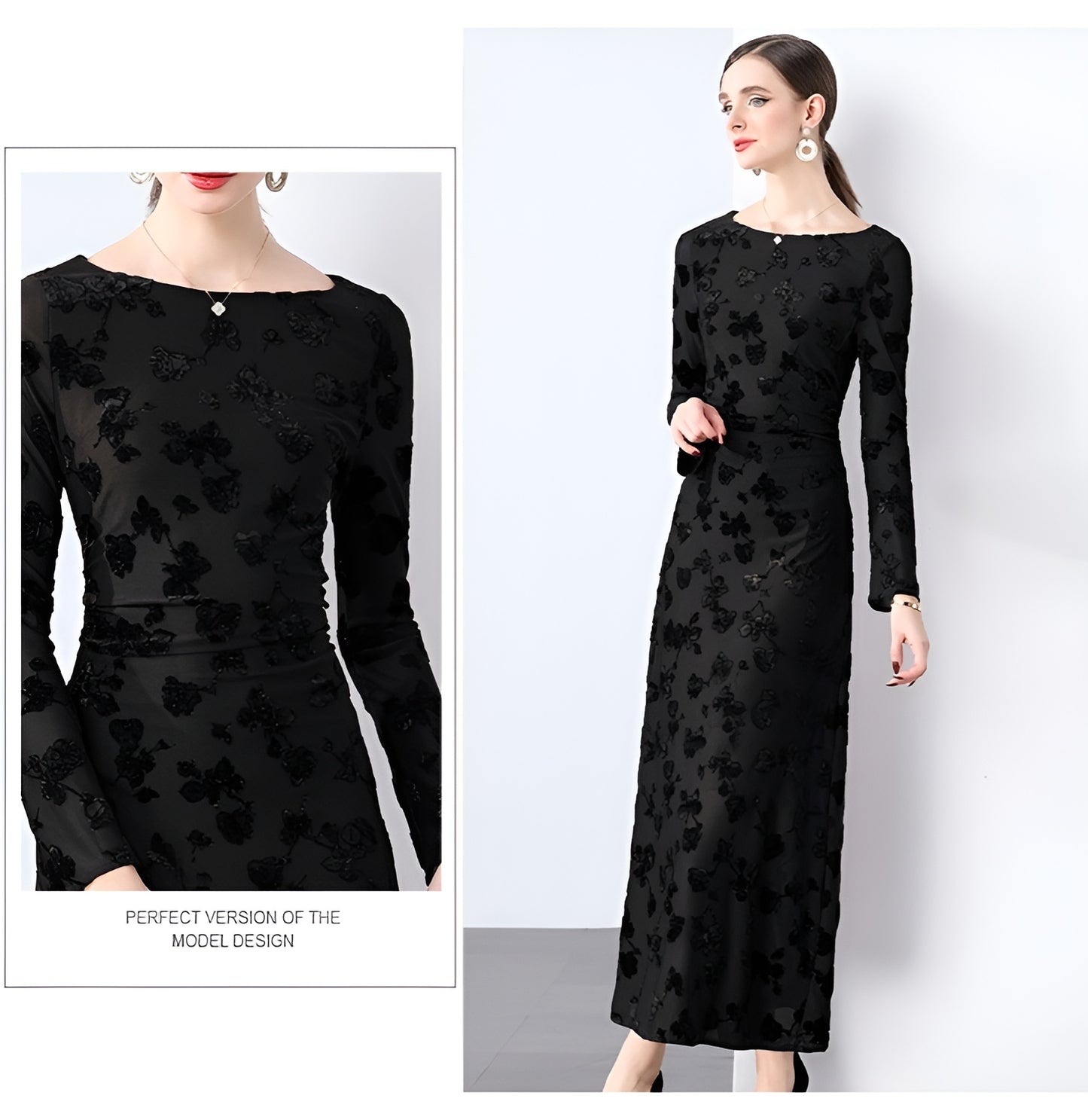 Elegant Jacquard Flocking Dress