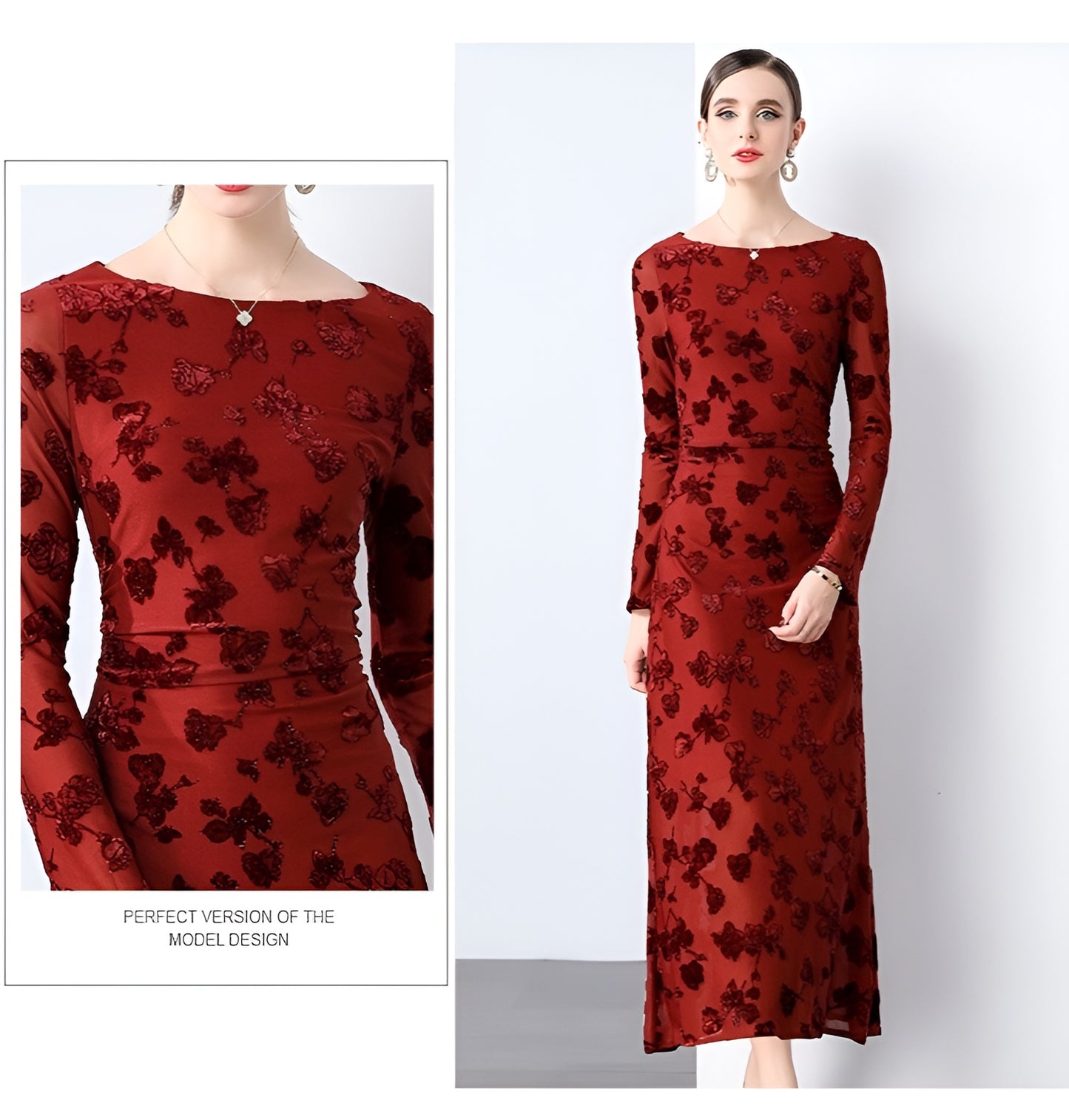 Elegant Jacquard Flocking Dress