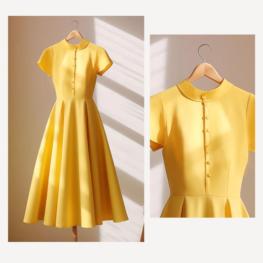 Elegant Yellow Exquisite Dress