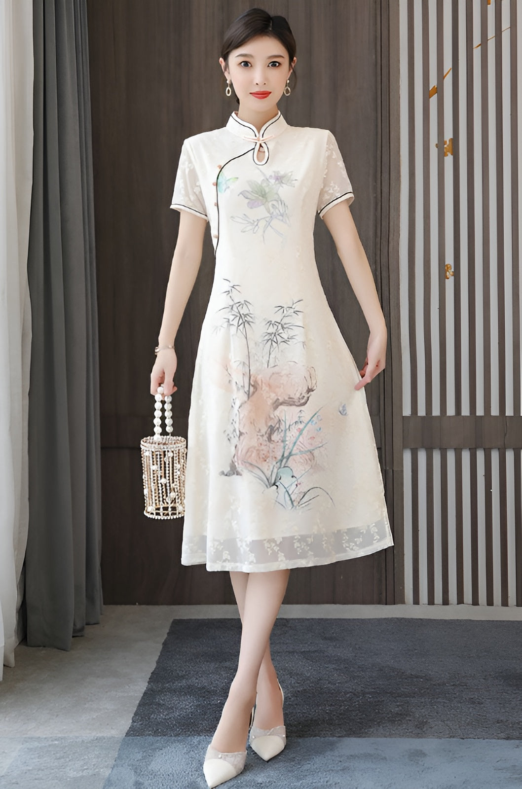 Embroidery A-line Cheongsam