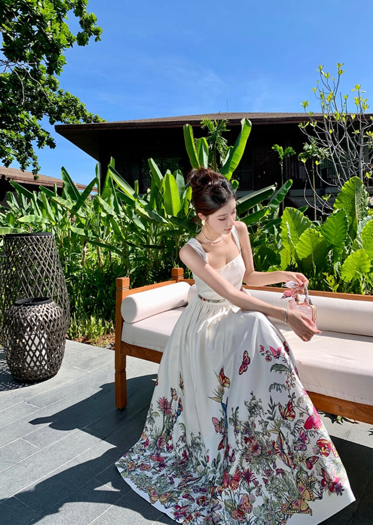 Floral Tank Off White Dress