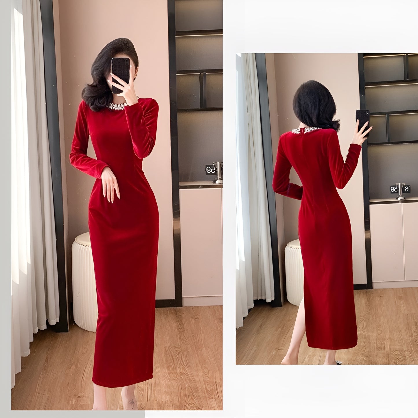 Hepburn Mid-length Velvet Elegant Dress