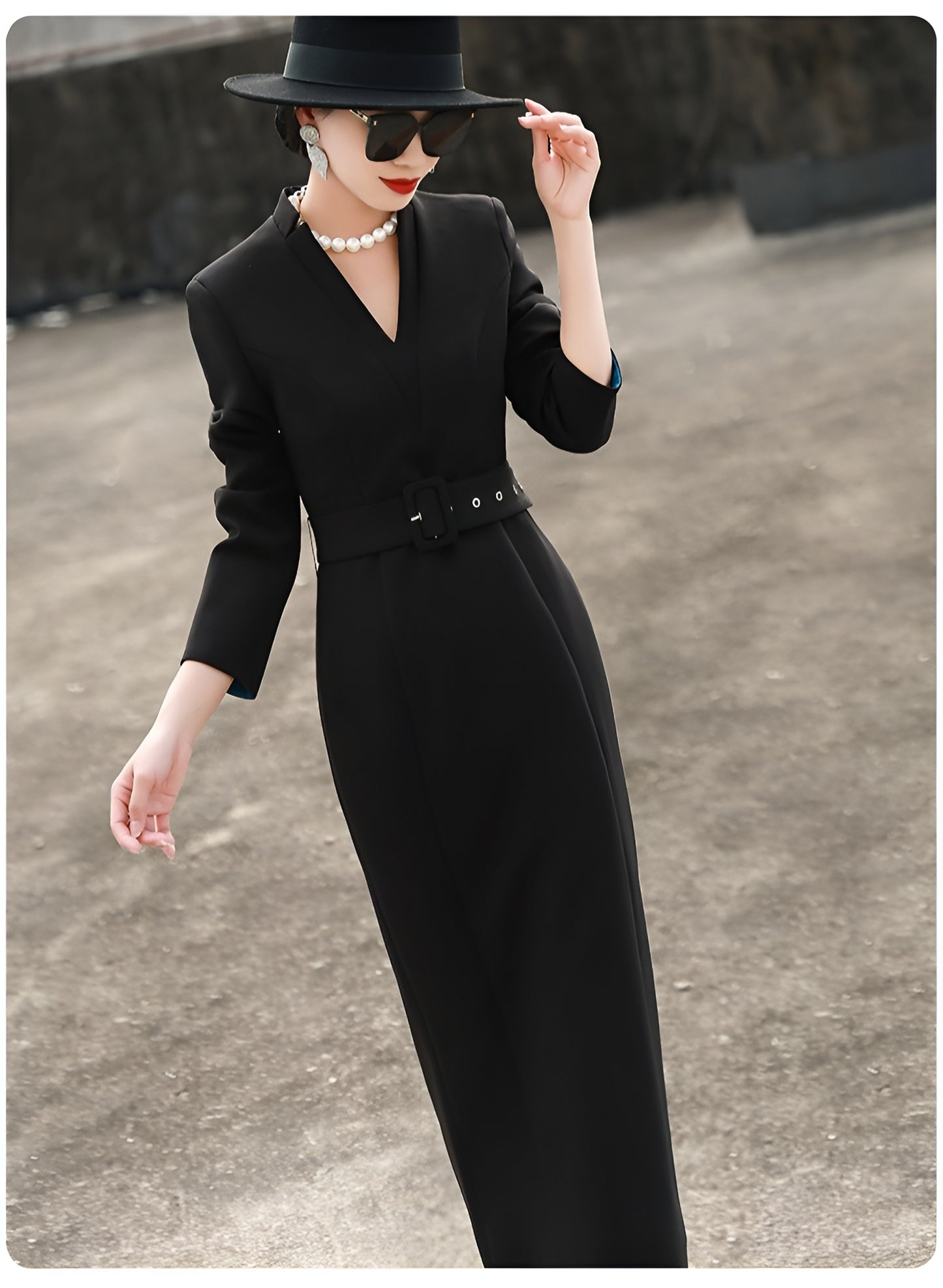 High-end Elegant V-neck Professional Dress