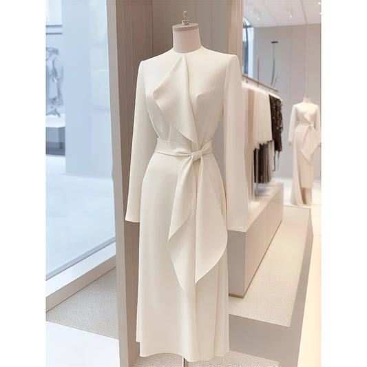 High-end Exquisite Off White Dress