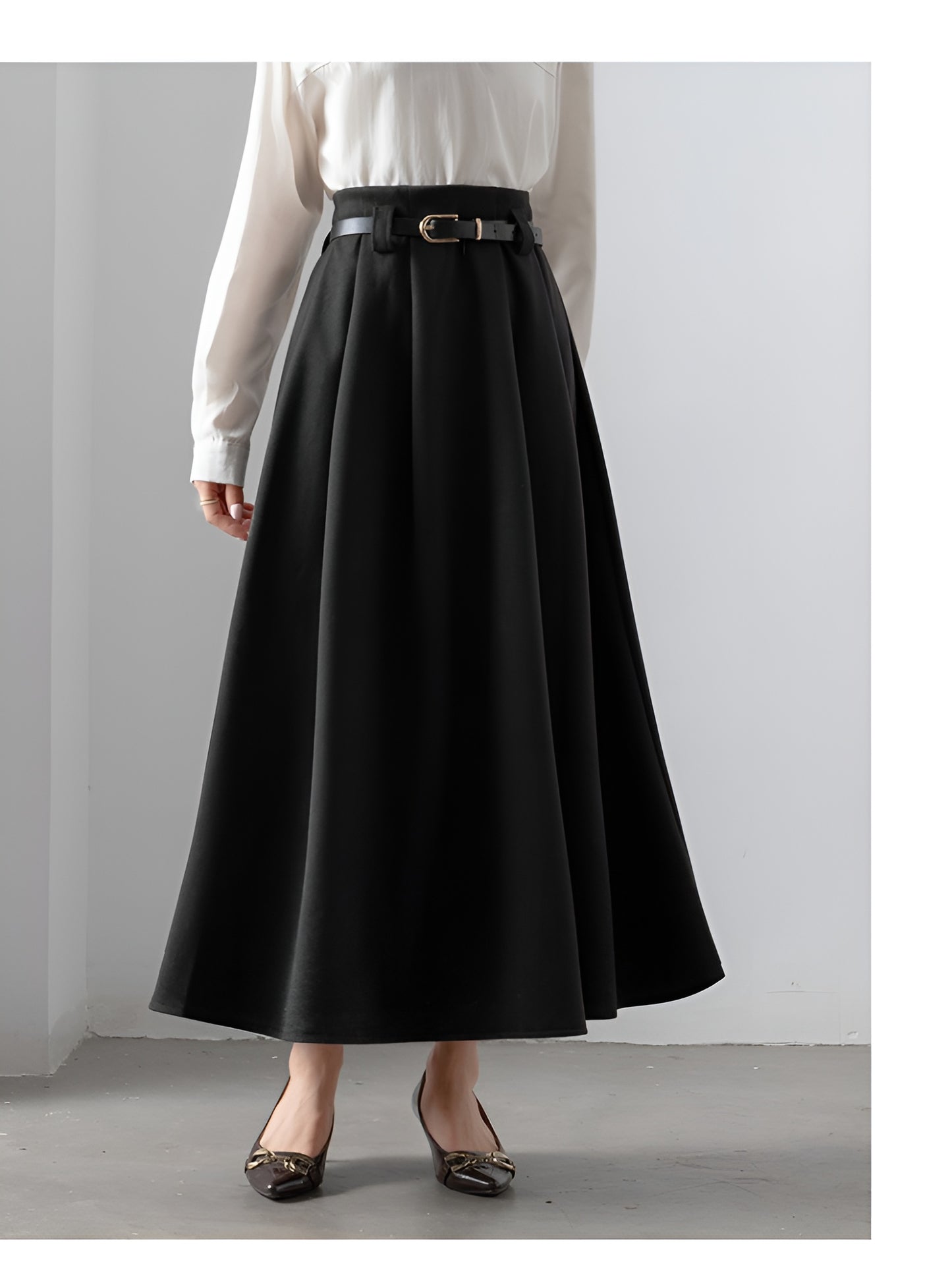 High Waist Pleated Women's Skirt