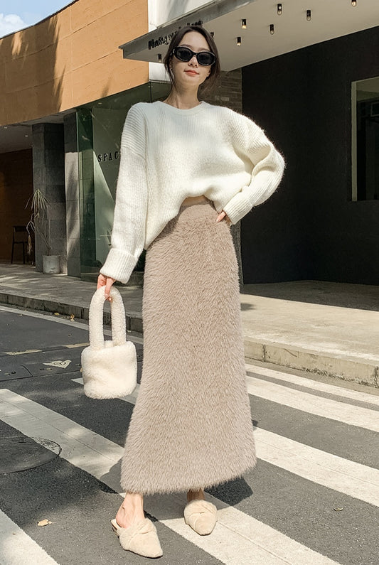 Imitation Mink Knitted Skirt