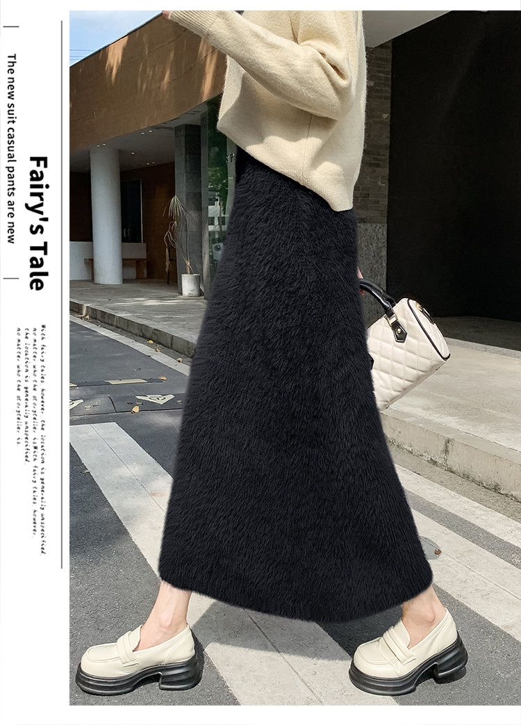 Imitation Mink Knitted Skirt