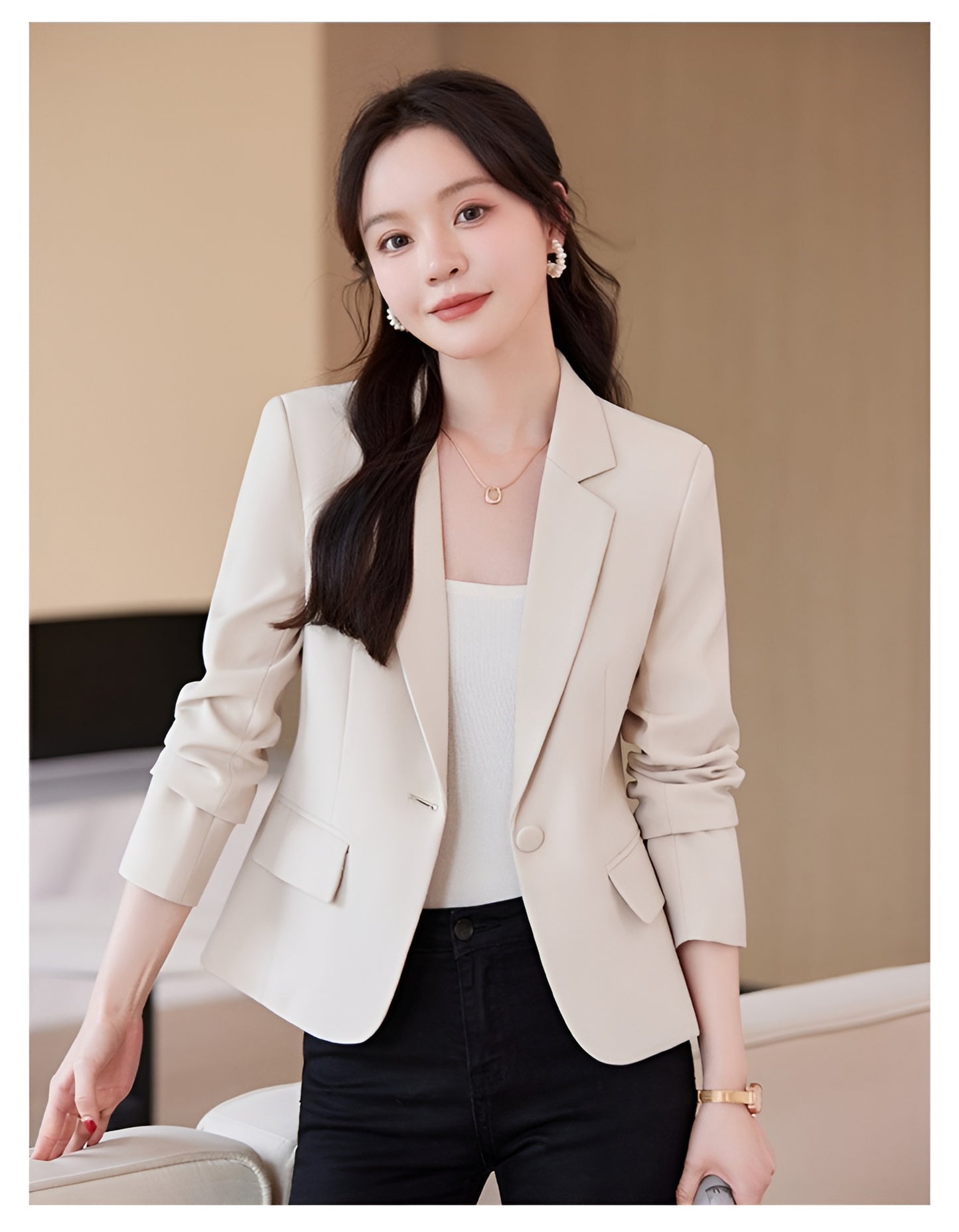 Niche One Button Casual Versatile Temperament Suit Jacket For Women