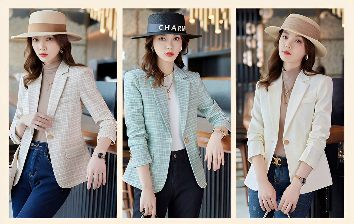 Plaid Suit Jacket For Women